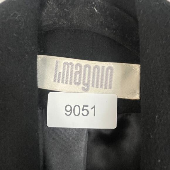 L. Magnin Coat Women's Large Black Double Breasted 100% Cashmere Golded Button - Picture 5 of 9